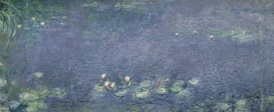 Seerosen: Morgen, 1914-18 (mittlerer linker Abschnitt) von Claude Monet